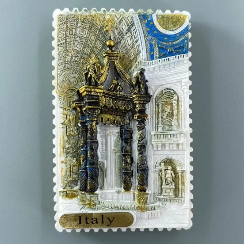 COMPOSIZIONE 5E - 6 PEZZI DI CALAMITE MAGNETE PER FRIGO SOUVENIR DI ROMA Souvenir From Italy
