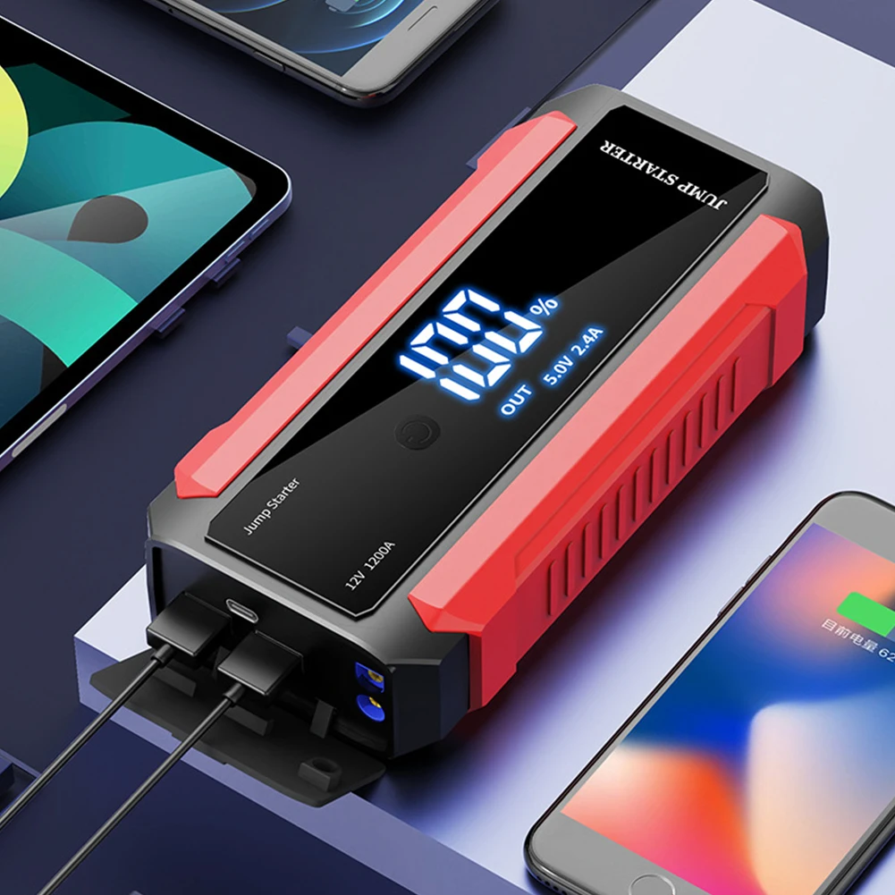 30000mAh 12V Auto Battery Booster Charger 1000A LED Flashlight Portable Car Emergency Booster Power Bank Starting Device