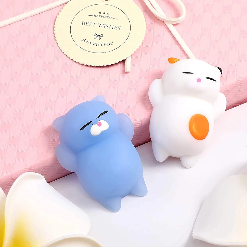 Fidget Toys 50-5 PCS Random Kawaii Mochi Squishy Mini Cute Soft Cat Anti Stress Reliever Sensory Squeeze Xmas Gift for Adult Kid