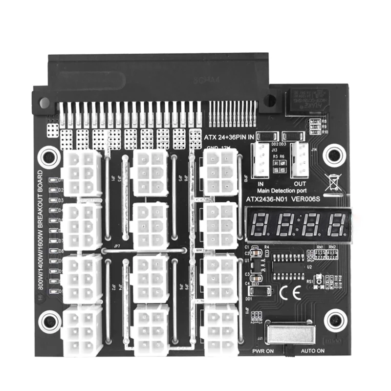 Breakout Board 12 6Pin Power Supply Module Card Server Con Led Voltage Diaplsy Per Dell D750E-S1 Multi Psu 2200W On/Off Sync
