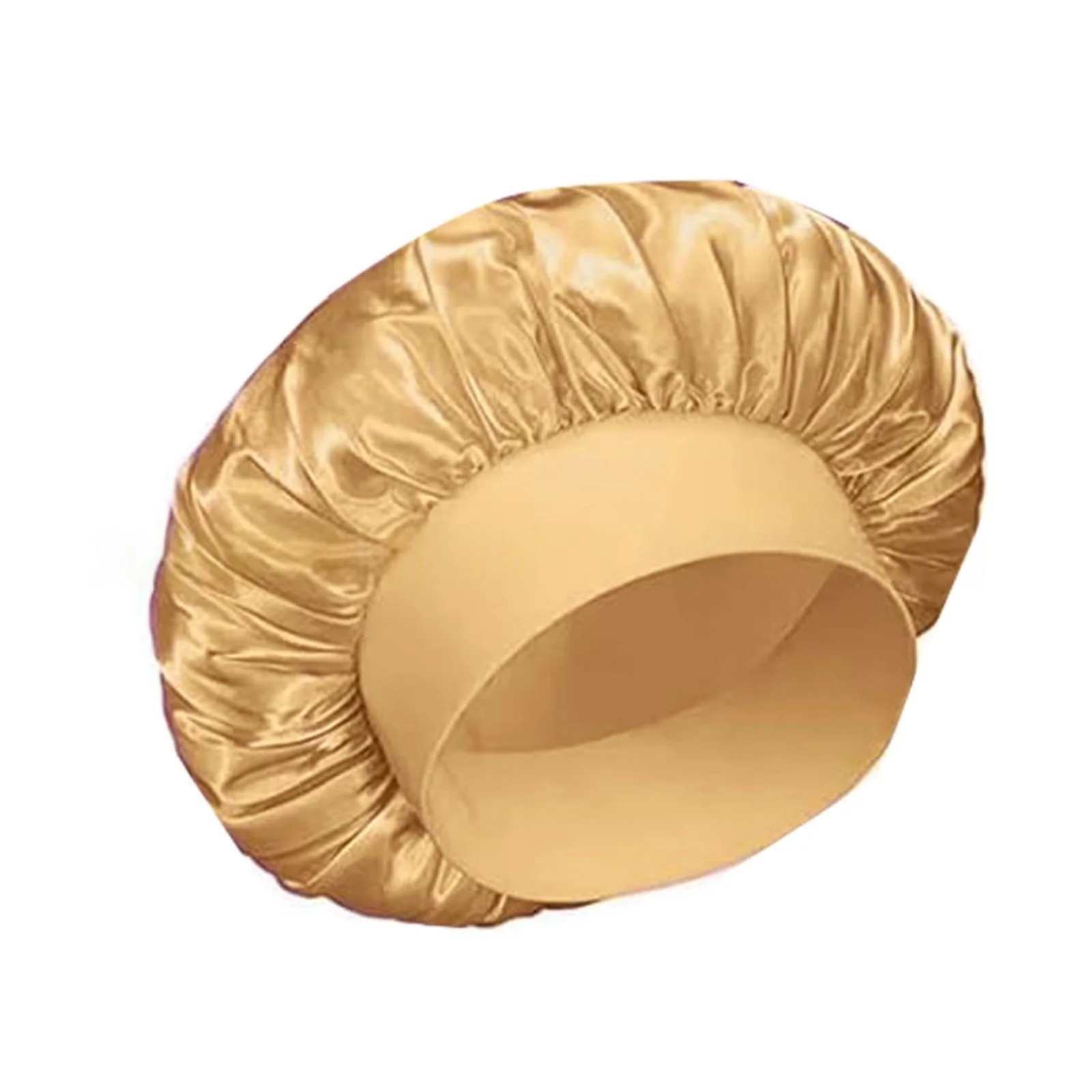 1PC Elastic Wide - Band Satin Bonnet, Women's Hair Care Cap, Multiple Color Options, Perfect for Bathing & Sleeping
