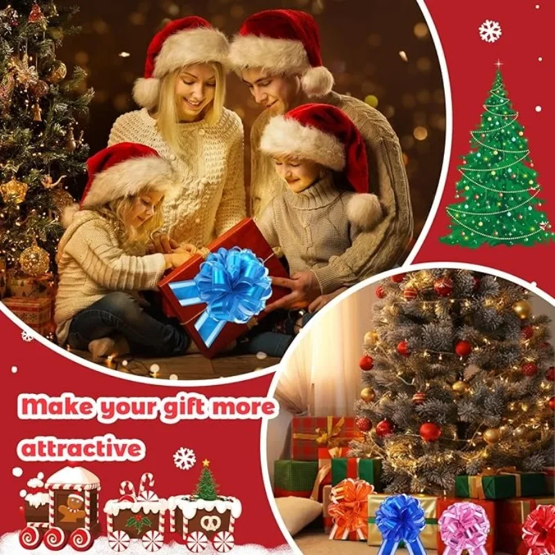 10/1PCS Pull Bows Gift Knot Ribbon for Christmas Ornament Gift Box Wrapping Birthday Party Wedding Decoration ribbon bow decoration christmas bow ornaments