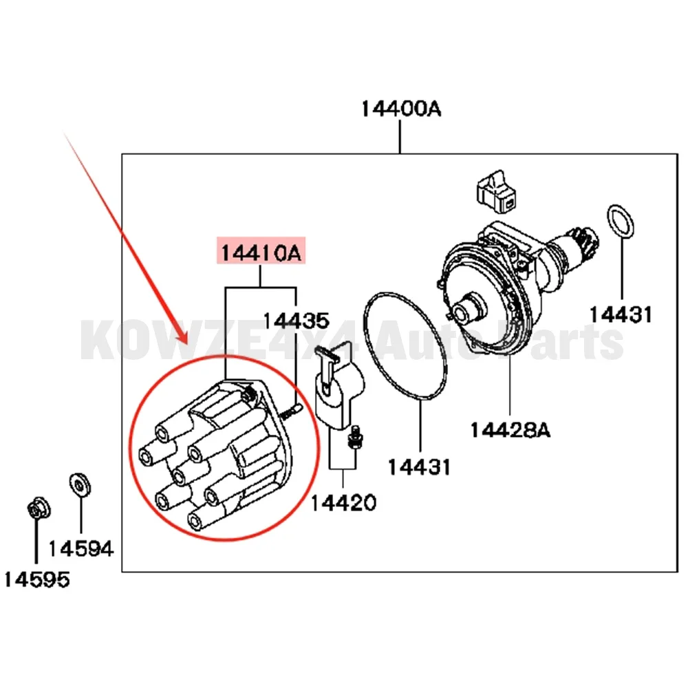 Distributor Cap Assy for Mitsubishi Pajero Montero 2 MK2 V13 V23 V33 V43 6G72 3.0L 1990-2004 MD611526
