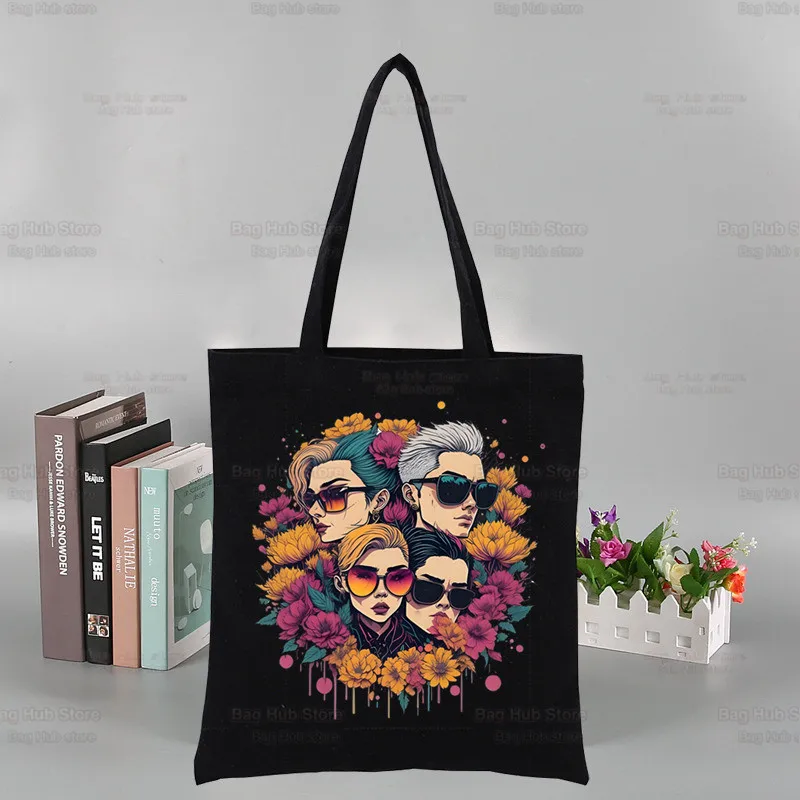 

Tokio Hotel Group Music Y2K Rock Women's Shopper Bag Canvas Tote Shoulder Bags Shopping Bag Black Cloth Handbags Eco Friendly