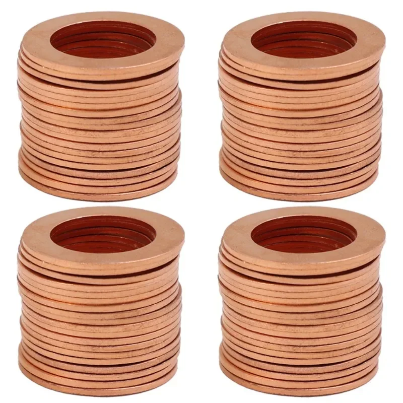 M14 Copper Sealing Washer Car Flat Seal Ring Gasket Washers 94109-14000941 09-14000 For Honda Civic 1996-CR-V 2007 -