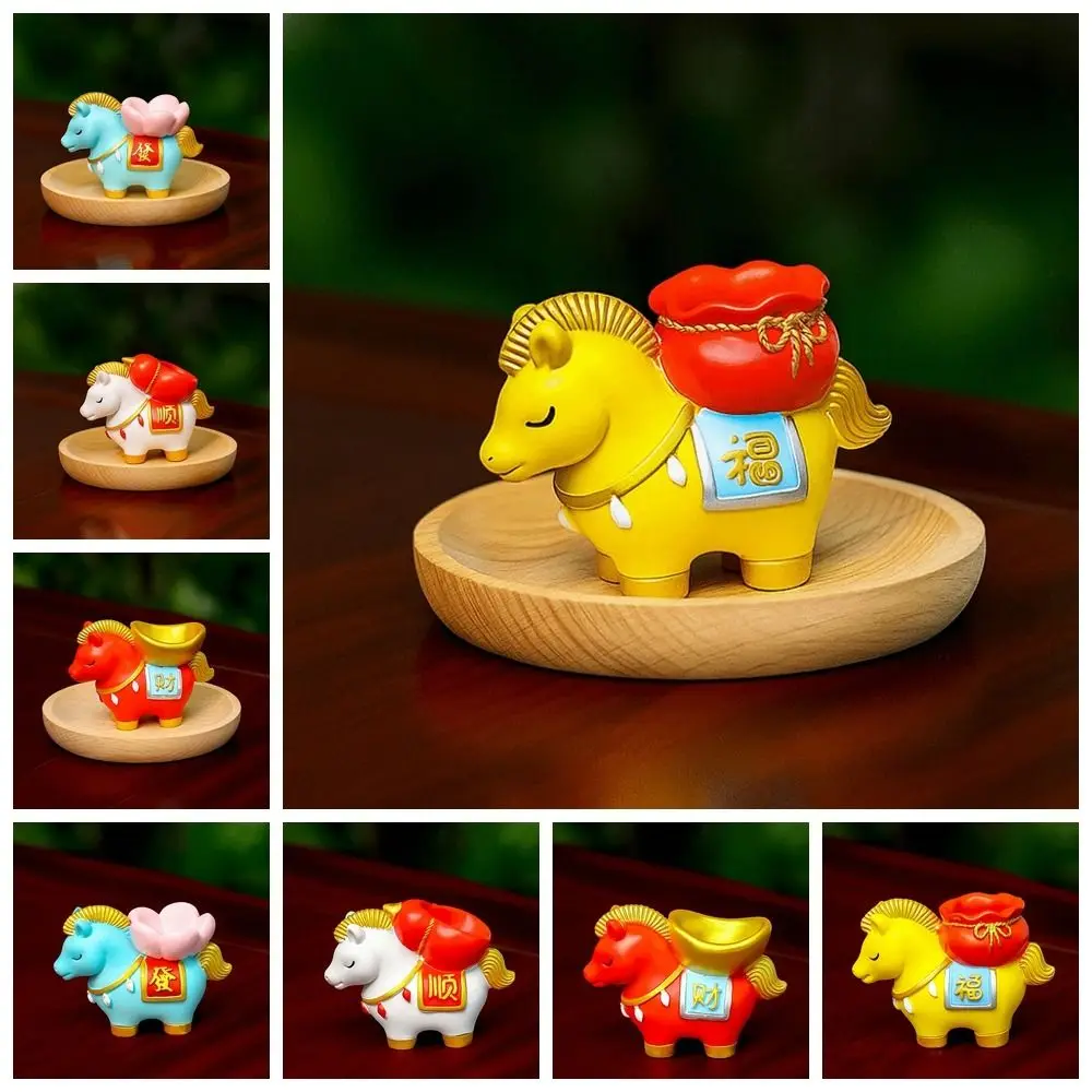 Creative Zodiac Pony Incense Burner Resin Horse Year Incense Stick Holder Pony Shape New Year Ornamental Cense Holder