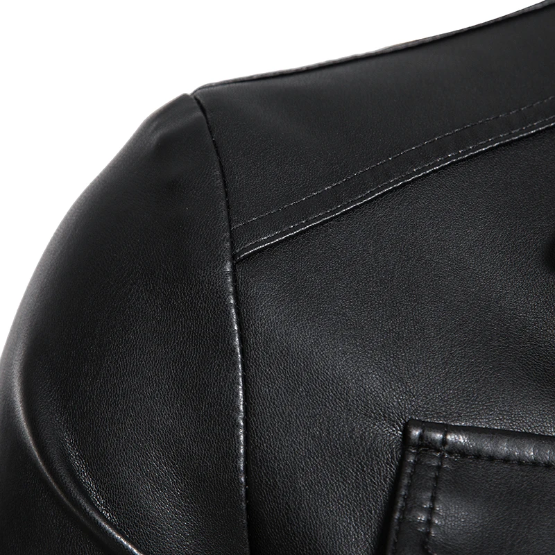 TRAF Spring Leather Men's Youth Trend Autumn And Winter New Slim Korean Version Of Handsome Men's Coat Leather Jacket Men 3