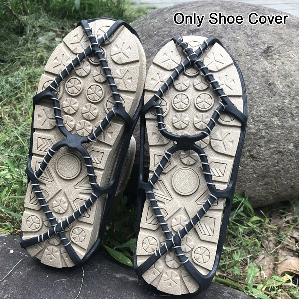스노우 부츠 스포츠 낚시 하이킹 등산 트랙션 클리트 신발 커버 크램폰, 겨울 산책 야외 아이스 그리퍼, 범용 1 쌍