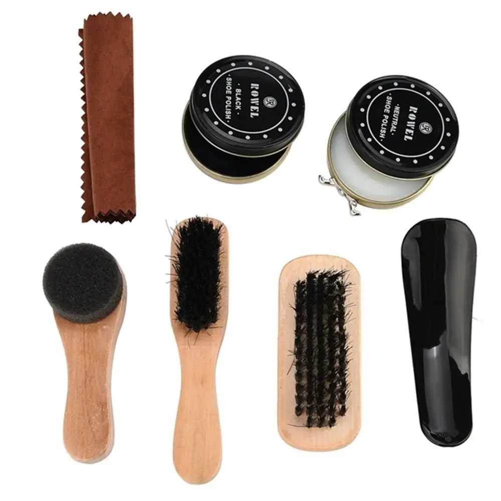 Shoe Shine Care Kit Bristle Polish Brush Set for Boots Shoes Sneakers leather shoe brush