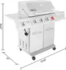 4402 4-Burner Propane Gas Grill with Side Burner, Stainless Steel Grill with 54,000  Cooking Power for 3
