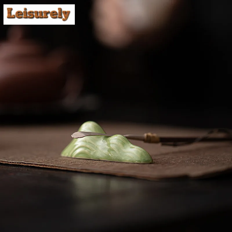 Mountain Shape Lake Stone Pen Holder Teapot Cover Holder Aesthetic Cover Frame Lid Bracket Zisha Pot Lid Shelf for Tea Ornaments