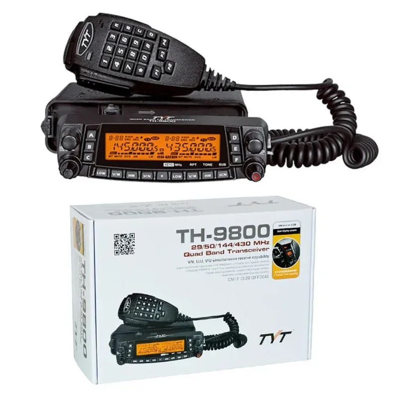 TYT TH-9800 Plus Mobile Radio Quad Band 29/50/144/430MHz 50W Transceiver TH9800 Walkie Talkie Car Truck Radio Repeater Scrambler icom ic 2730e mobile radio dual band vhf 137 174mhz uhf 400 470mhz 50w fm transceiver walkie talkie car radio repeater scrambler