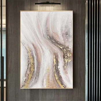 Modern Gold Foil Canvas Painting Decor Wall Art Pictures High Quality Hand Painted Oil Paintings Luxury Interior Wall Decor Home 1