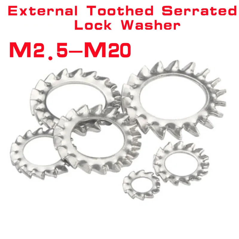 Toothed Shakeproof Lock Washers 304 Stainless Steel M3 M4 M5 M6 M8 M10