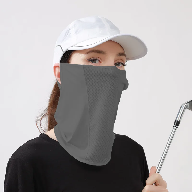 Summer UV Protection Ice Silk Sunscreen Face Scarf Mesh Breathable Neck Wrap Cover sunscreen face scarf