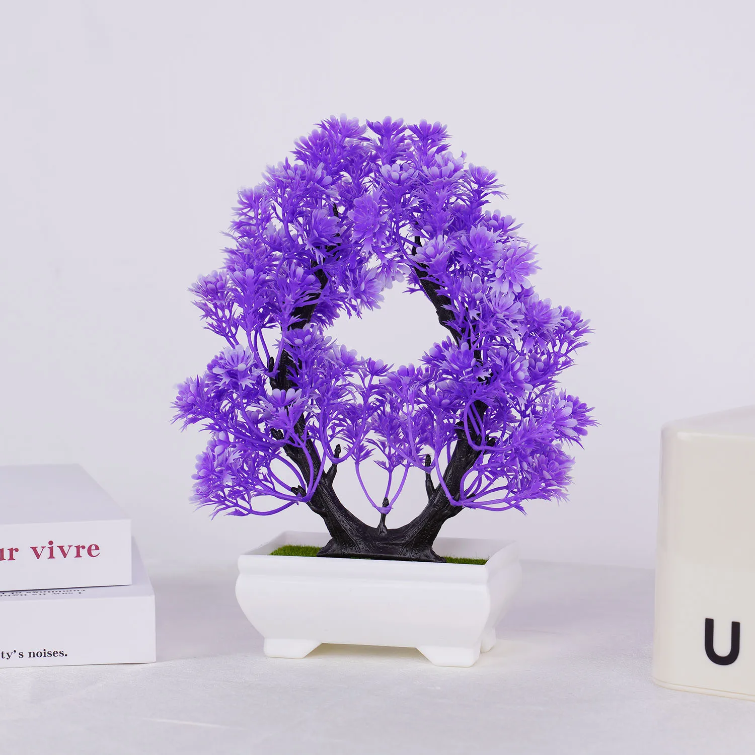 Künstliche Pflanzen im Topf, Bonsai, schöne kleine Baumpflanzen, künstliche Blumen, Topfornamente für Zuhause, Garten, offizielle Hoteldekoration