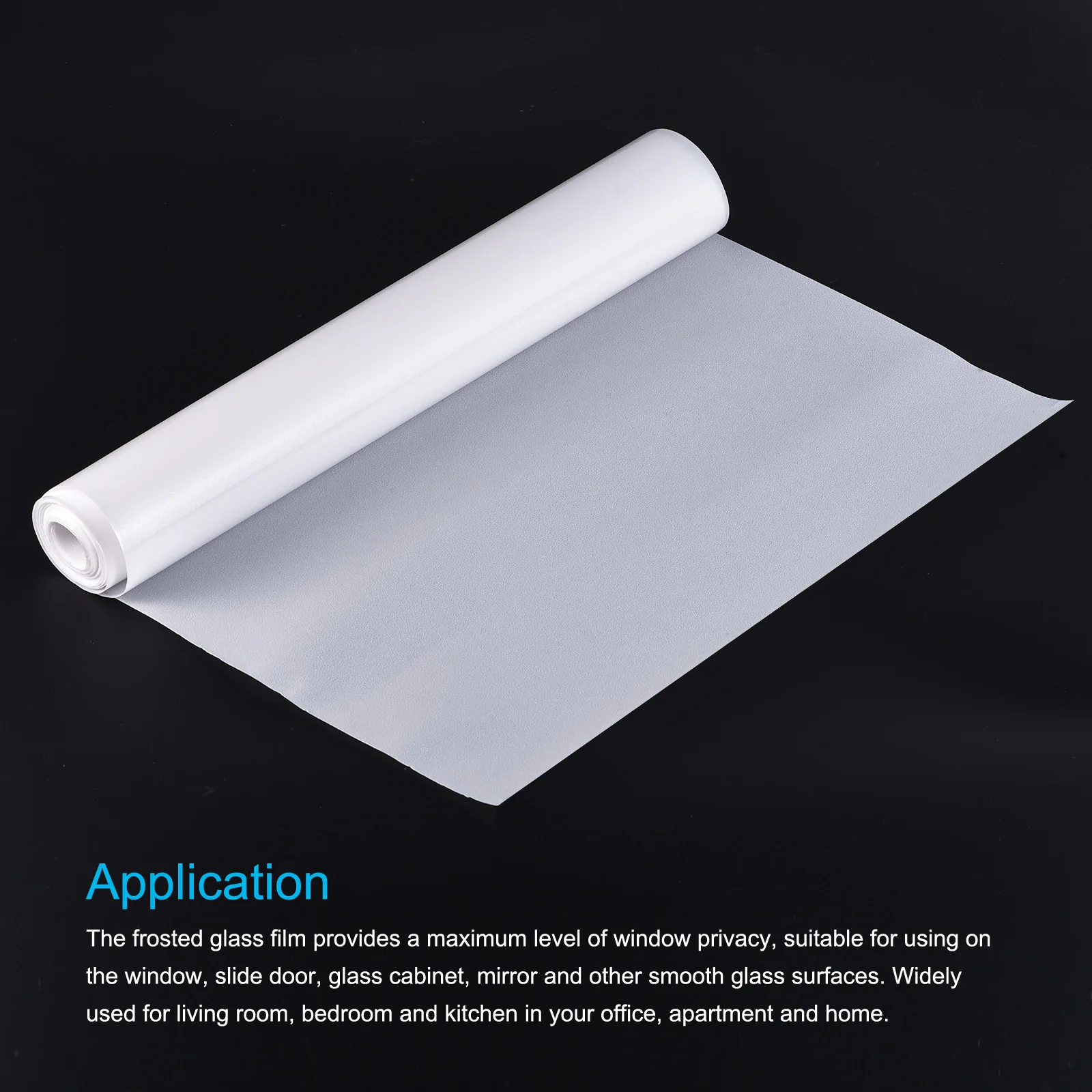 uxcell Privacy Window Film PVC Frosted 78.7 x 11.8 Inch Window Covering for Bathroom Office White
