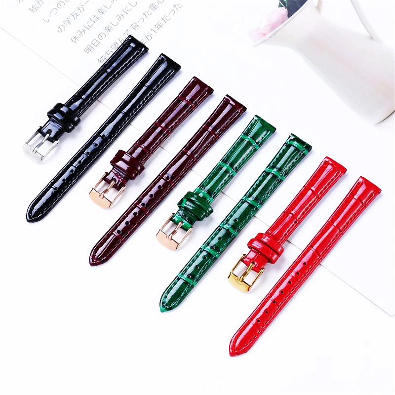 Elegant Genuine Leather Watch Strap - Women's Accessory in Vibrant Colors