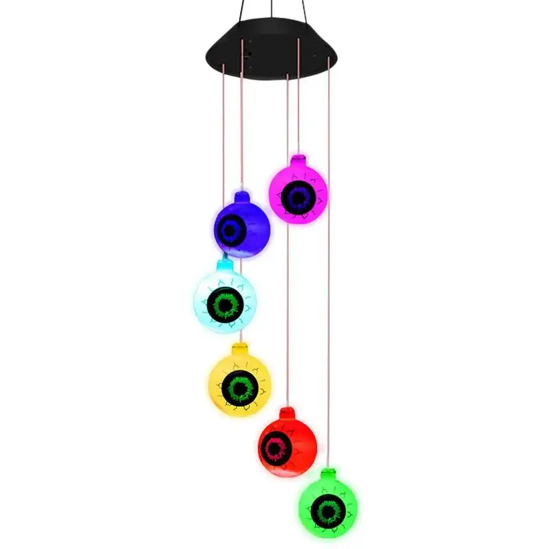 

Eyeball Led Light Solar Windchime | Halloween Eyeball Light Hangings Windchimes | Eyeball Wind Chime Window Hangings Halloween D