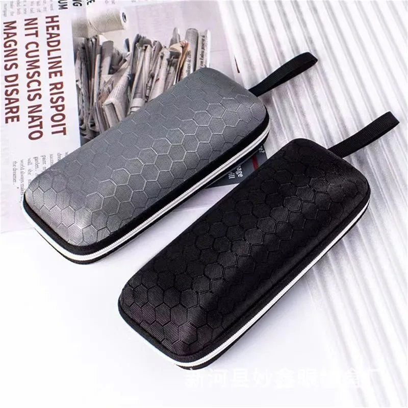 Neue Waben Zipper Brillenetui tragbare Sonnenbrille Fall Reißverschluss Tasche Harte Brillenetui Brillen Aufbewahrungsbox – Detail 5