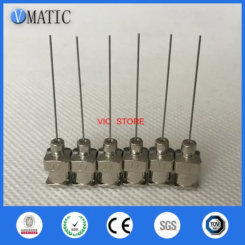 12 Pcs 1 Inch Length 27G Blunt Stainless Steel Dispensing Glue Dispenser Syringe Needle Tips
