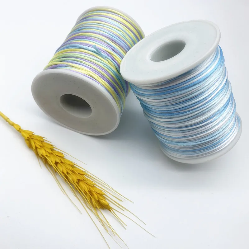 Nylon String 1.0mm 2.0mm Chinese Knot Tassel Satin Rope Bracelet Woven String DIY Necklace Bracelets Cord