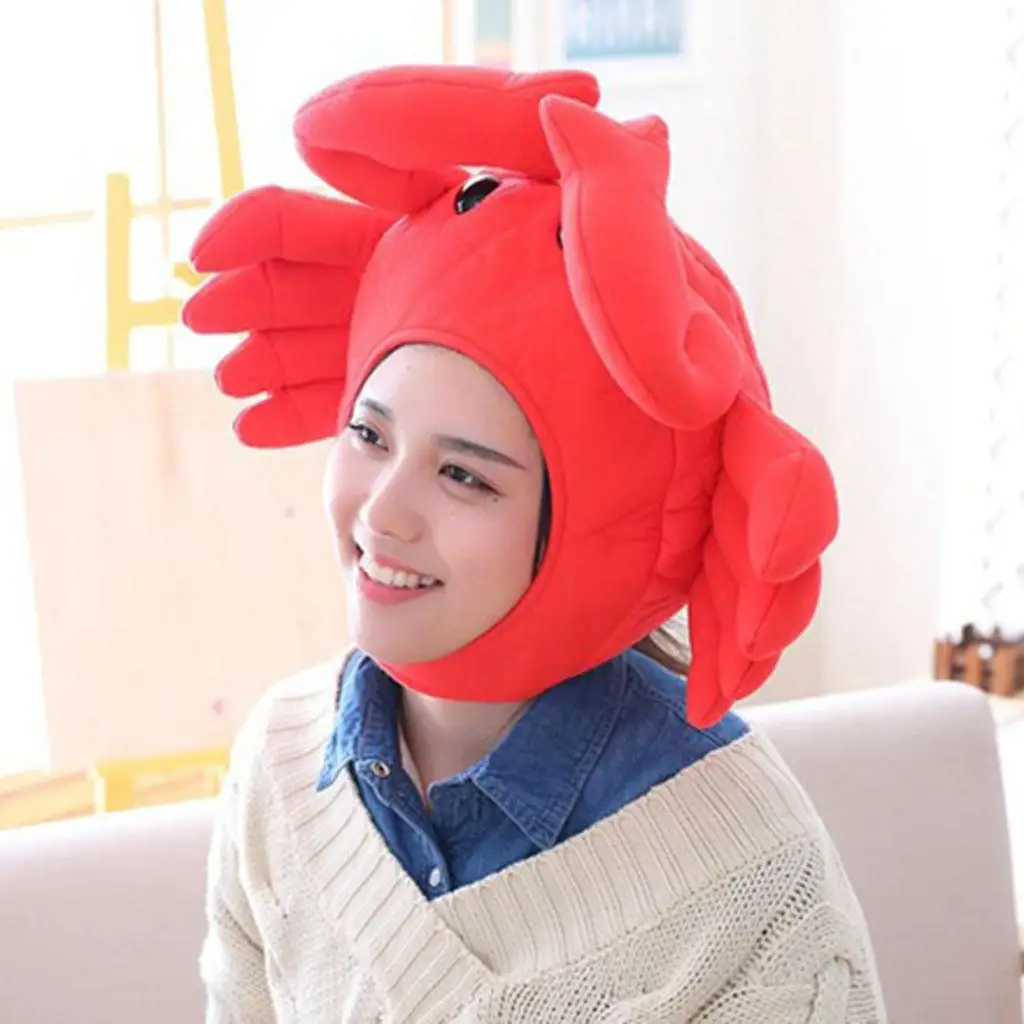 Funny Plush Crab Hat Cartoon Animal Hat Party Costume Accessories