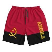 2023 Summer Polyester Angola Country Flag 3D Printed Men's Board Shorts Beach Pocket Running Summer Pants 1