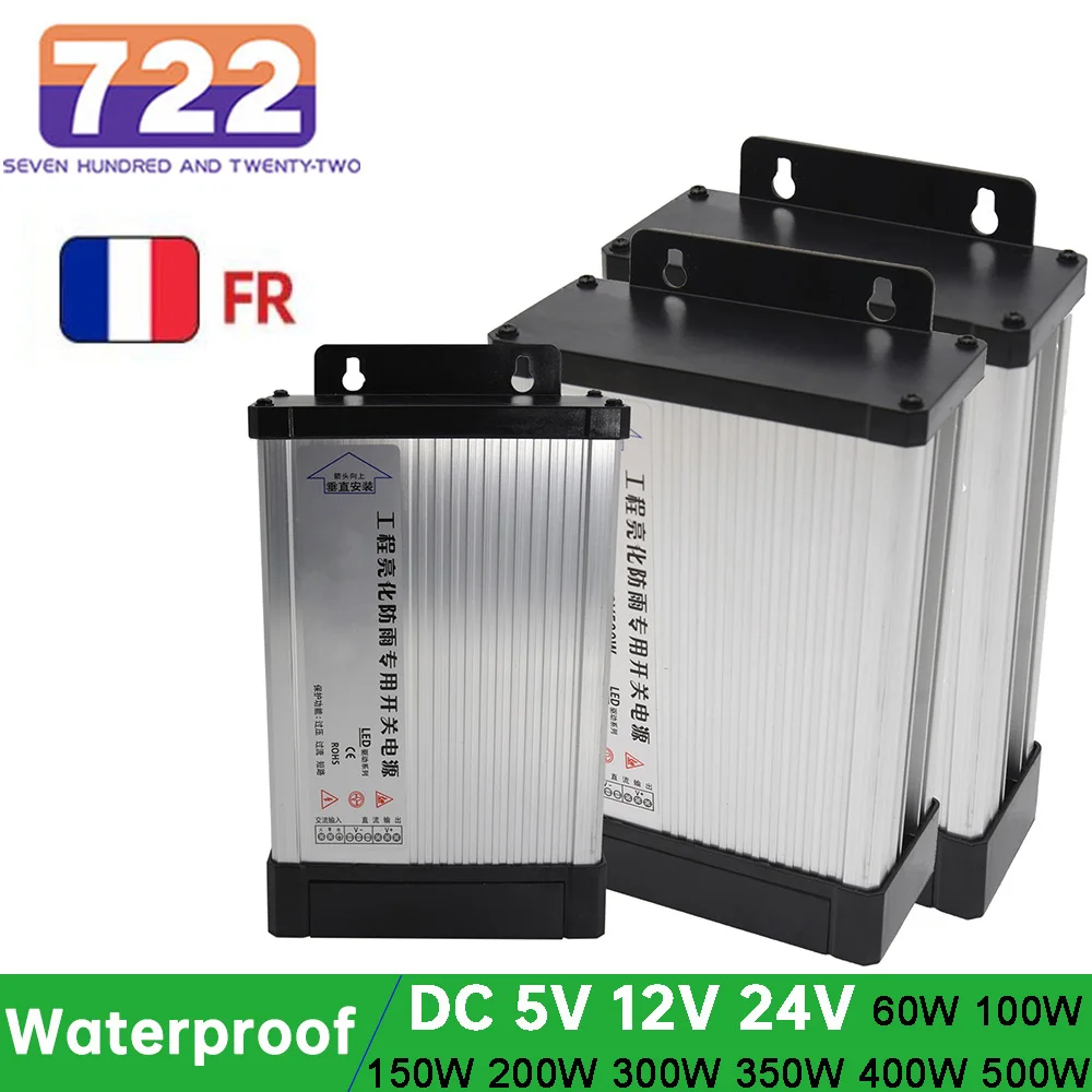 220V TO 12V Power Supply 500w 400w 300w 200w Lighting Transformer Outdoor Rainproof Power Supply Source Adapter LED Strip Driver led lamp driver