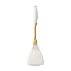 Elegant Silicone Kitchen Utensils Set - Heat - Resistant White and Gold Cooking Accessories (W - 05)