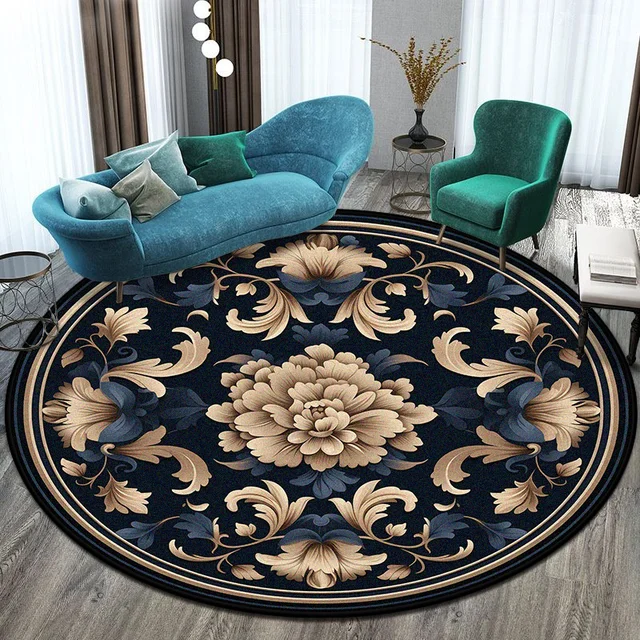 European Flower Round Rug 2