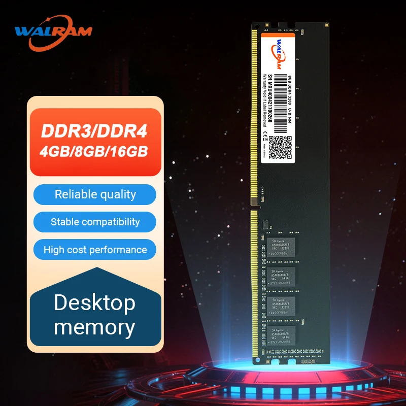 WALRAM DDR4 DDR3 Desktop Memory RAM UDIMM, 3200MHz 2666MHz 1600MHz 1333MHz 1.2V 4GB 8GB 16GB