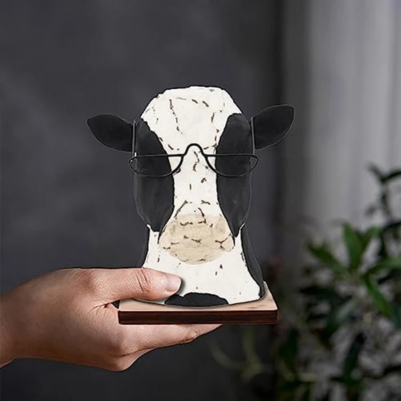 

Wooden Glasses Display Rack Indoor Study Display Ornaments Cow Glasses Rack Durable
