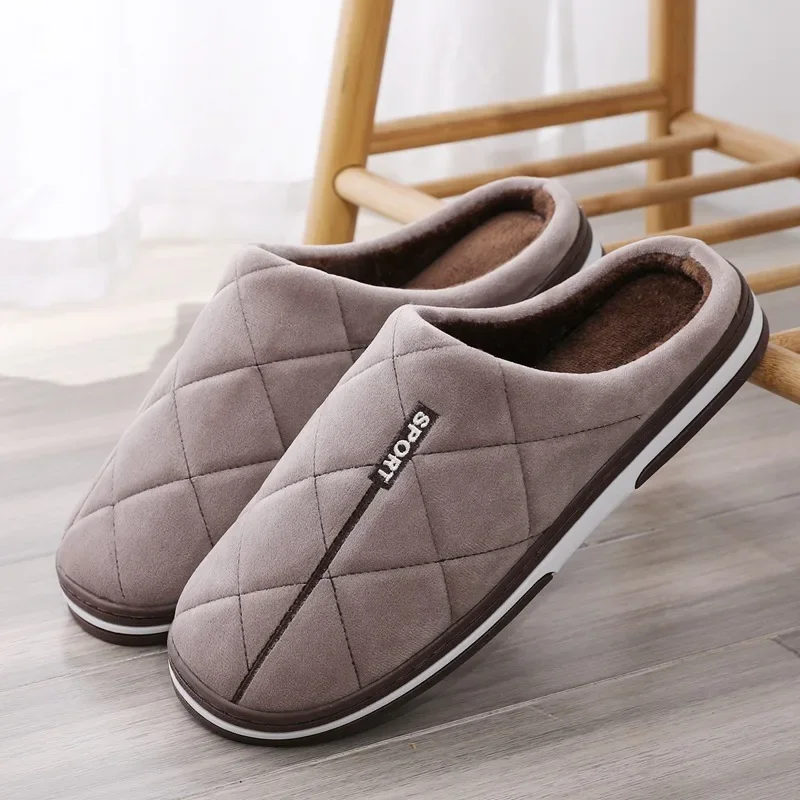 Size 47-50 Big Size Slippers Autumn Winter Men's Cotton Slippers Extra Large Size Home Cotton Shoes Warm Men Slippers Shoes — view 4