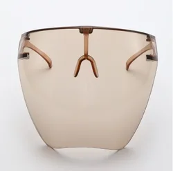 Enhanced Protective Face Shield Sunglasses with Spherical Lens (Tan)