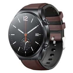 Dual-Material 22mm Silicone and Leather Watchband - Elegant Wrist Strap Bracelet for Huawei GT Runner (Dark brown)