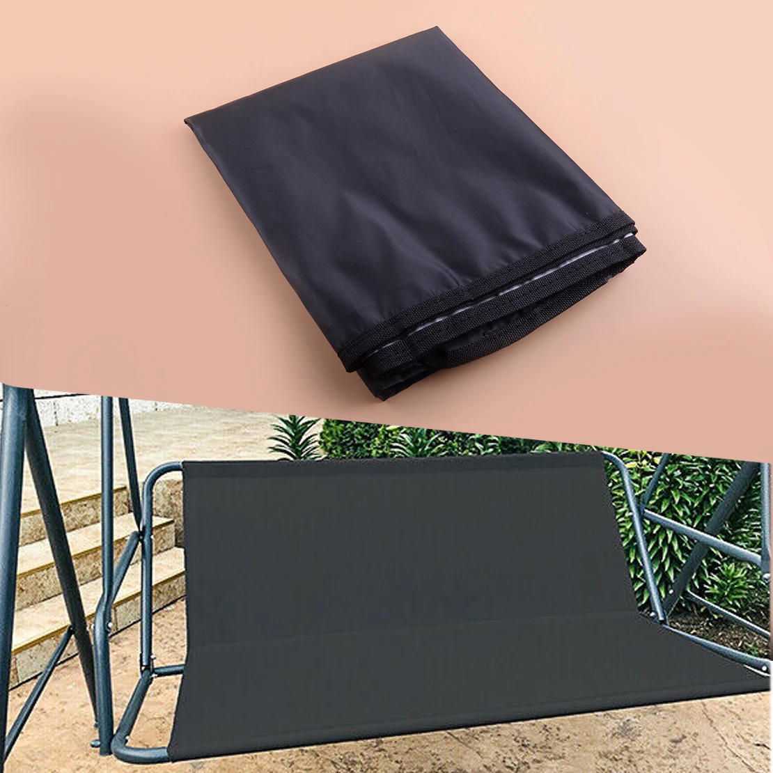 Black 113 x 94 cm 2-3 Swing Seater Seat Cover Replacement Waterproof for Garden Hammock Bench Outdoor Polyester | Инструменты