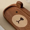 Creative Cute Bear Glasses Frame Porch Key Sundry Placing Tray Simple Household Solid Wood Cartoon Office Desktop Storage Trays 3