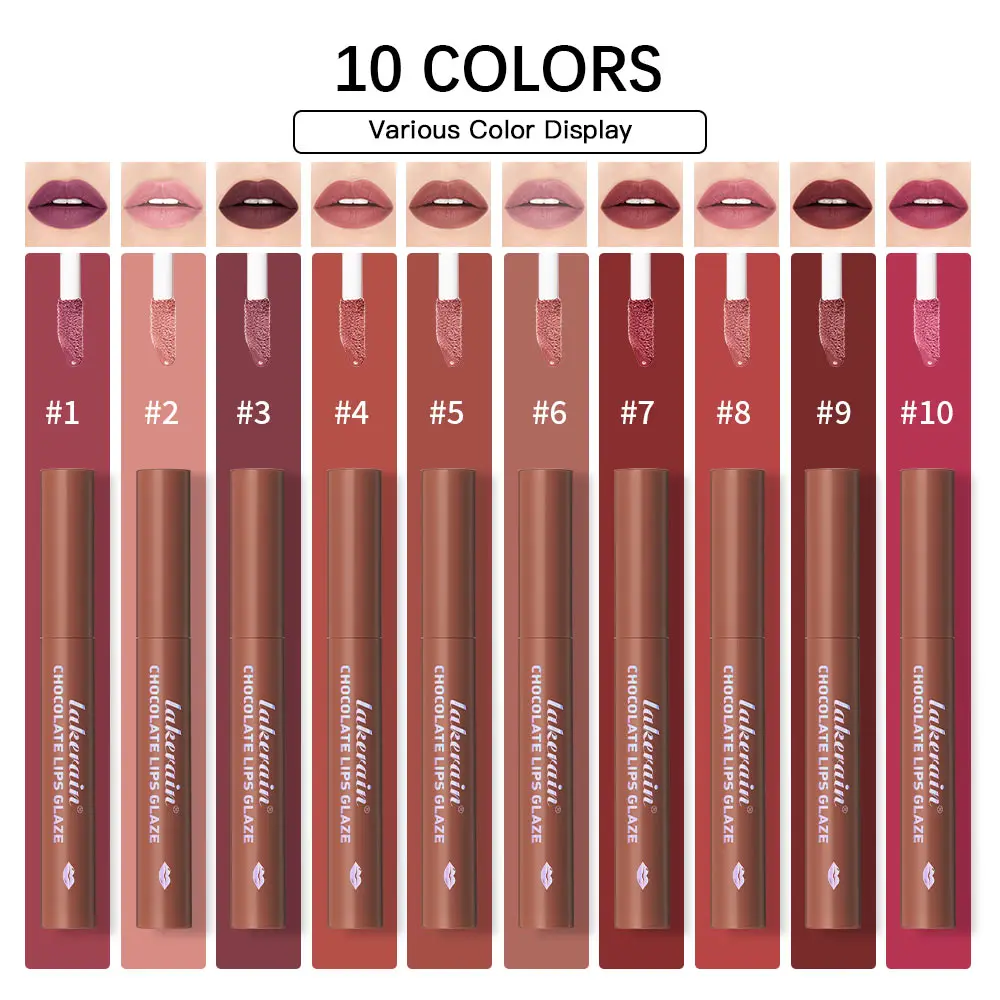 5 Pcs Chocolate Lip Matte Glaze Lipstick Moisturizing Lip Gloss Waterproof Lip Glaze Set Mist  Matte Lip Matte 3