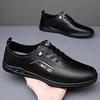 Fashion Casual Soft Leather Shoes for Men Spring Autumn New Designer Solid Color Loafers Male Light Men's Dress Shoes 2