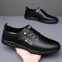 Fashion Casual Soft Leather Shoes for Men Spring Autumn New Designer Solid Color Loafers Male Light Men's Dress Shoes 2