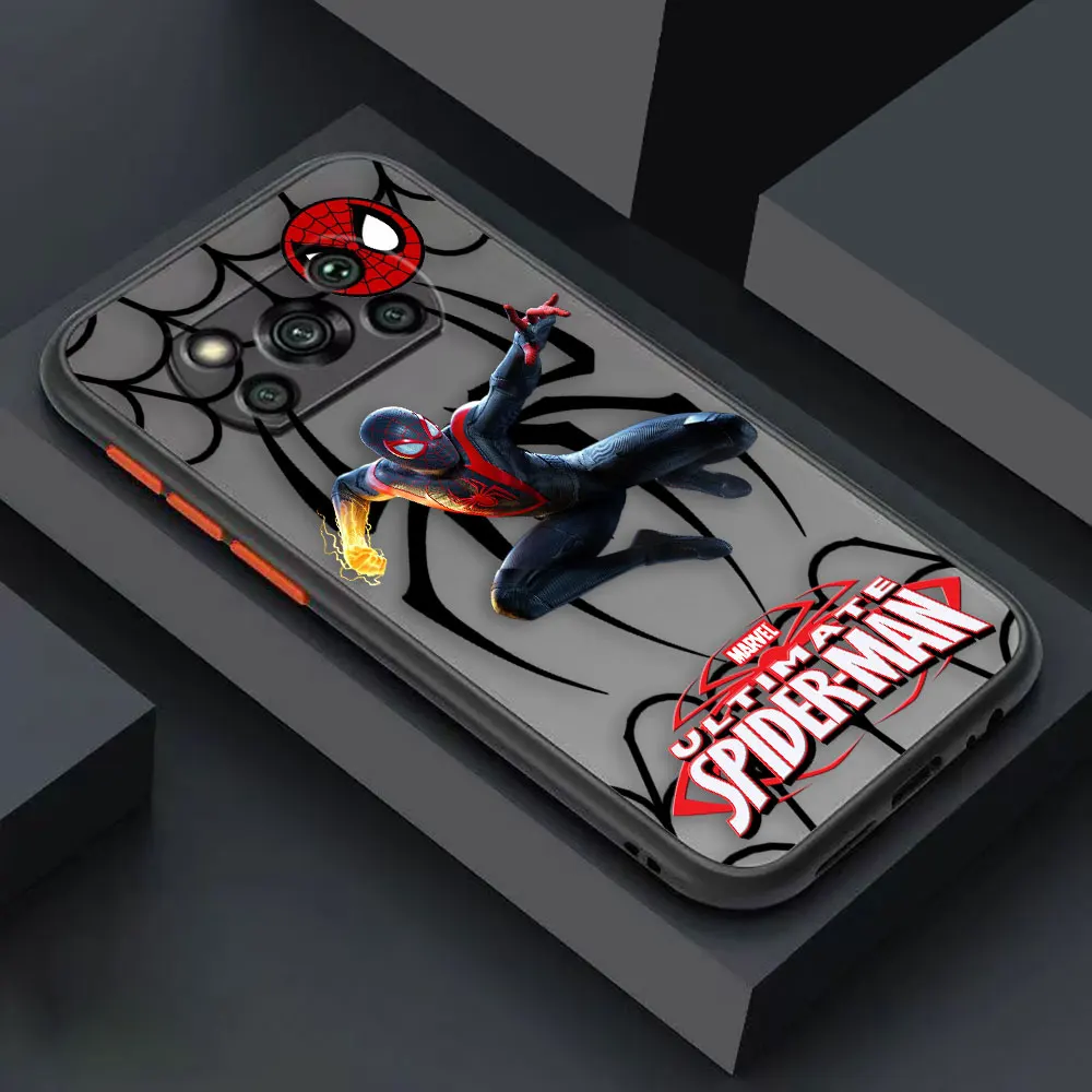 thumbnail image 1 of Matte Case for Xiaomi POCO X4 X3 X2 M4 M3 M2 F4 F3 GT F2 C40 CC9 PRO 4G 5G A3 MIX4 CIVI Case Funda Shell Marvel Spider-Man Combo, 1 of 5