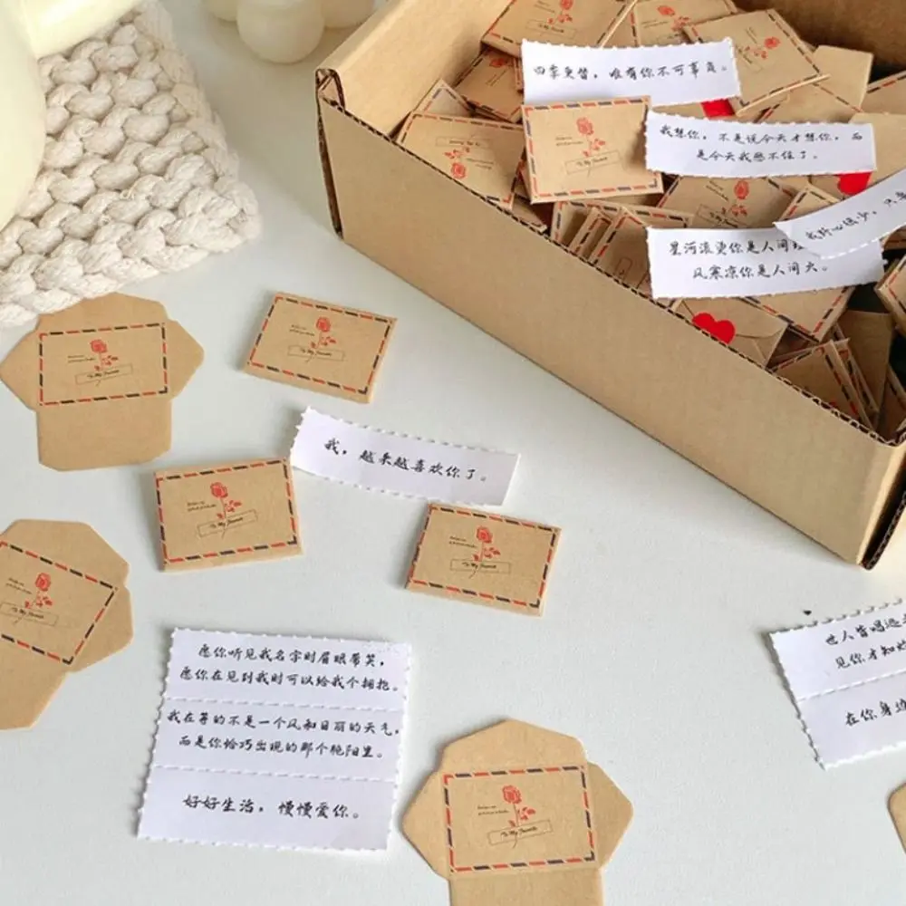 100가지 약속/축복/할 일 목록 미니 러브레터 세트 DIY 서프라이즈 선물 수제 사랑의 메시지 종이 수제 공예품