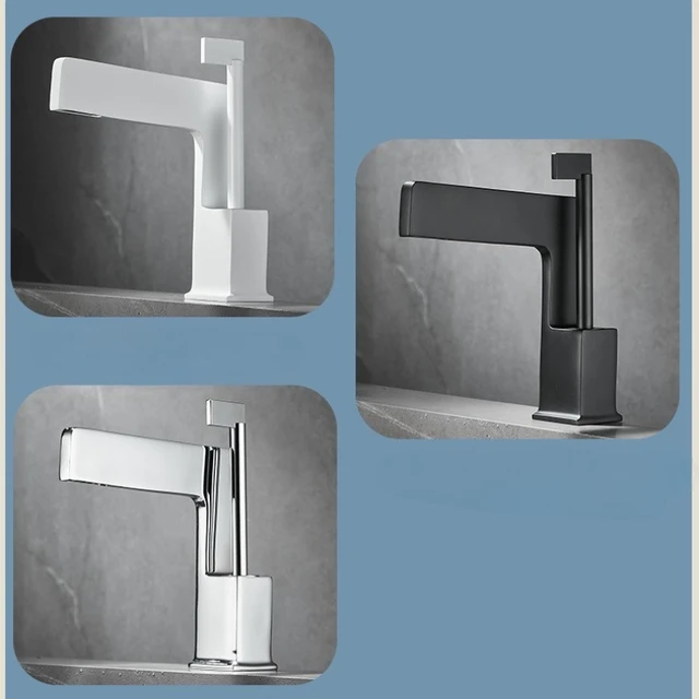 ความคิดสร้างสรรค์ก๊อกน้ําอ่างล้างหน้าดาดฟ้าติดตั้งเดี่ยวห้องน้ํา Crane น้ําตกทองเหลืองห้องน้ํา Tap ร้อนน้ําเย็น Tap 1