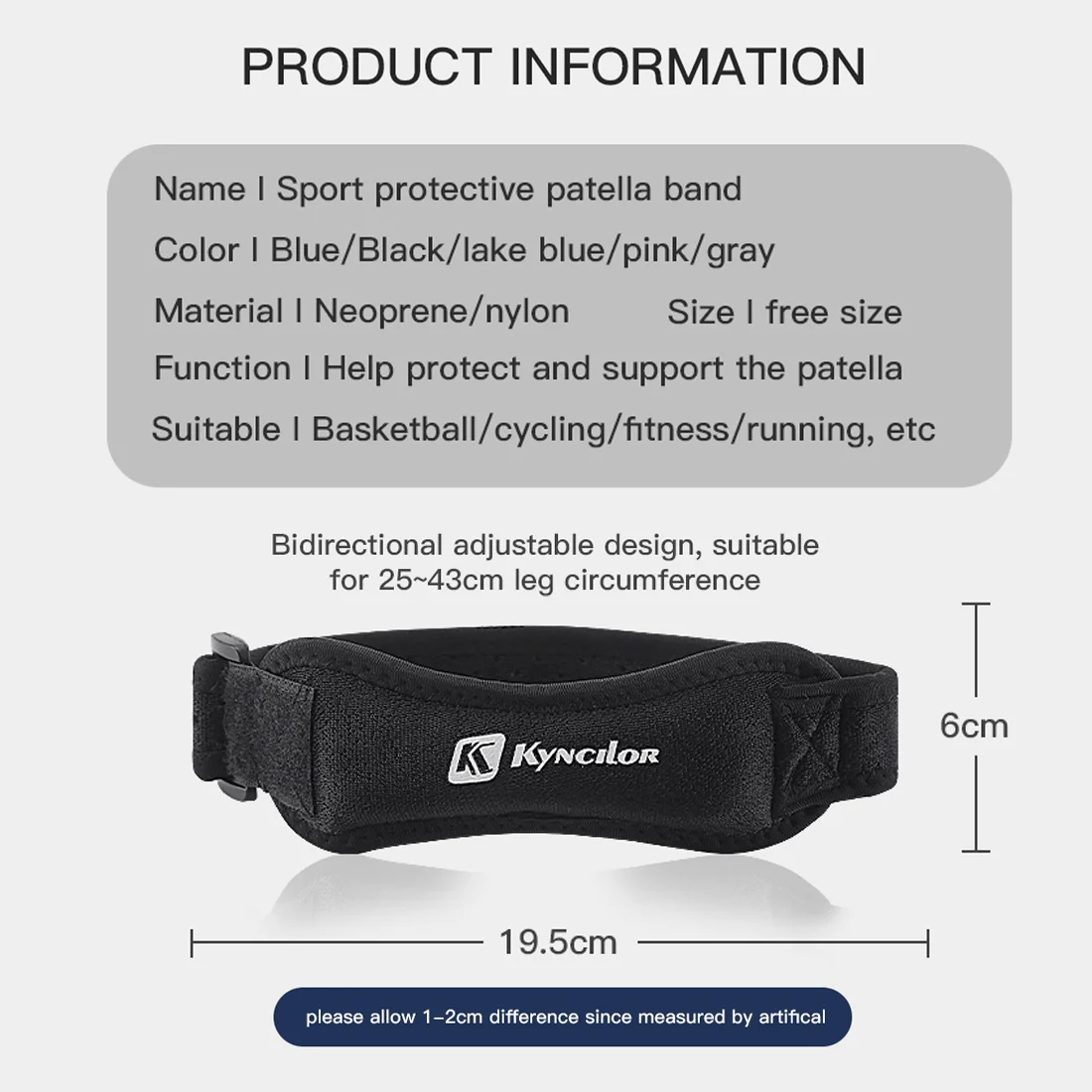 Knee Support 1 Pcs Adjustable Knee Pad Pain Relief Patella Stabilizer Knee Brace Support for Hiking Football Basketball Running Sport