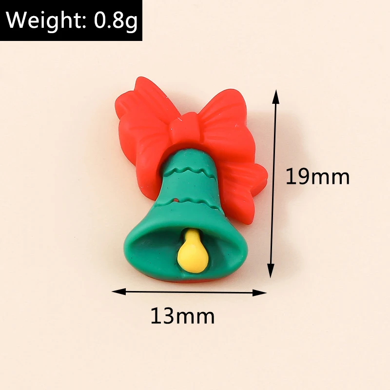 Leslie 10 Stück Harz-Cabochons mit Weihnachtsmotiven: Hirsch, Glocke, Lebkuchenmann, Schneemann, Weihnachtsmann-Anhänger für DIY-Schmuckherstellung und Basteln – Detail 23