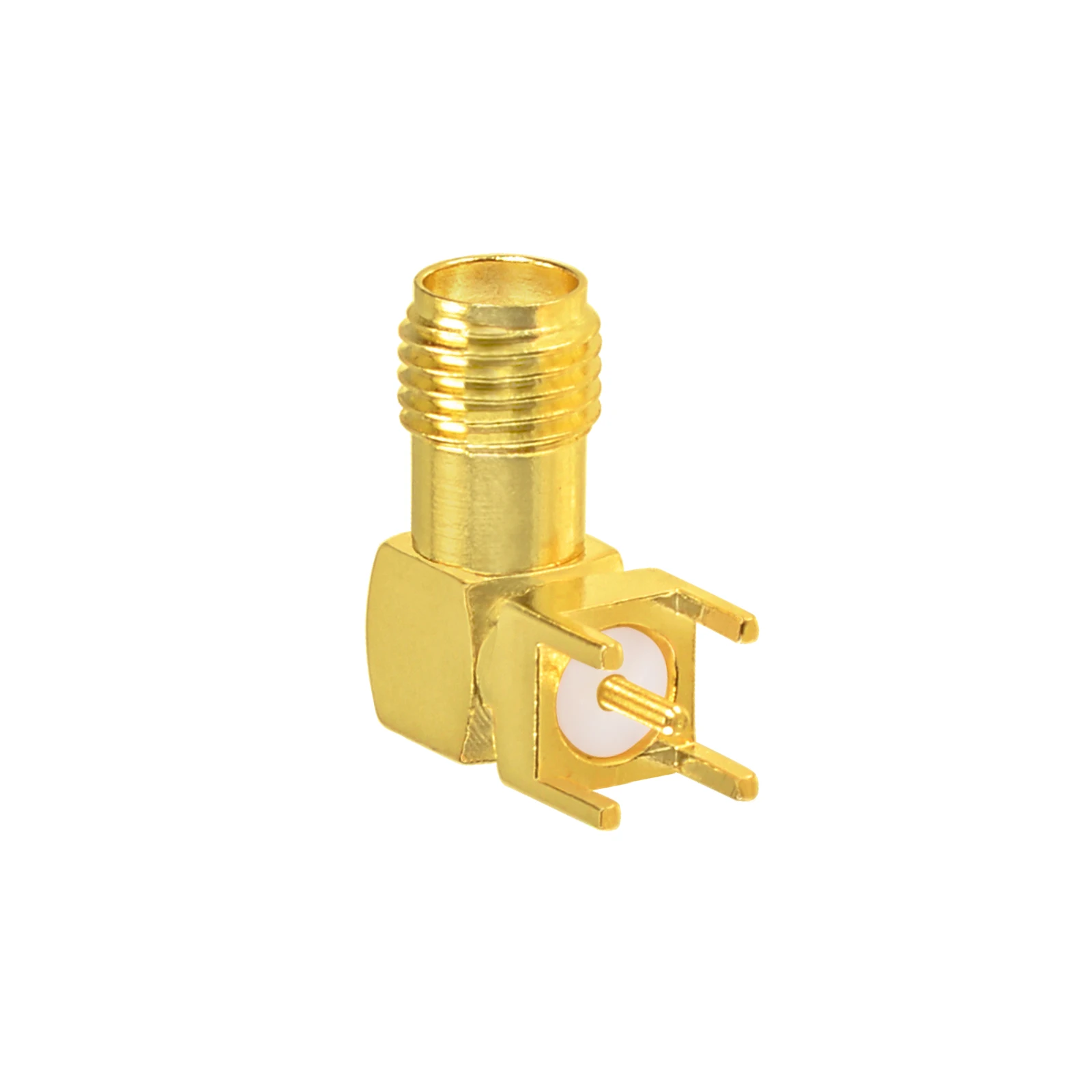 SMA Female Right Angle RF Coaxial Connector for PCB Mount