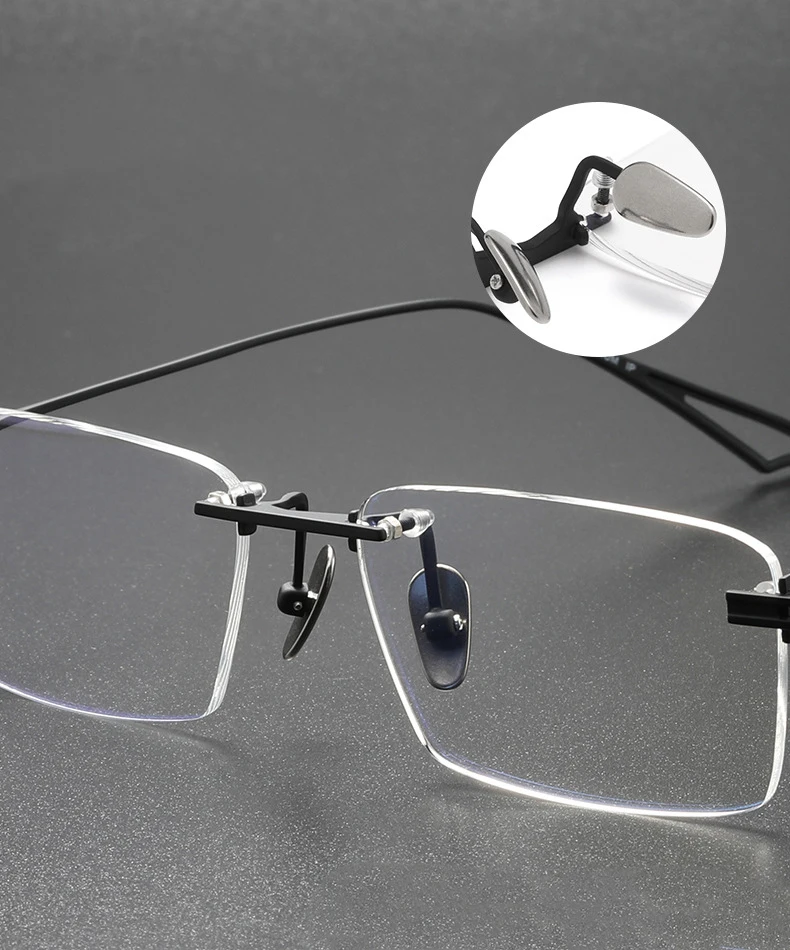 CCSpace Unisex Rimless Square Titanium Eyeglasses 56511 – FuzWeb