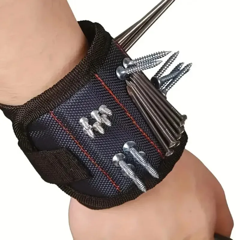 Powerful magnetic tool magnetic wristband - used to secure screws, nails, drill bits, and strong magnetic wrist tool kits parts