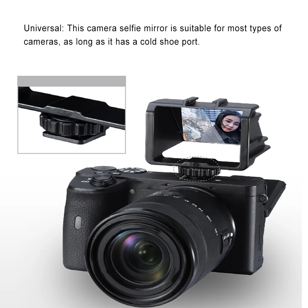 Camera Flipup Mirror Screen Selfie Mirror With Visor Photo Shooting